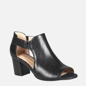 Peep-Toe Cutout Bootie